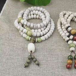 海南星月108顆佛珠子多寶珠菩提手串風化菩提根阿呆民族風手鏈男 歷史價格詳細信息