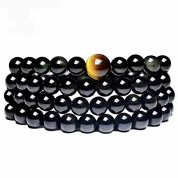 天然黑曜石108佛珠手錬多層圈手串生肖牛本命年轉運男女念珠虎牛 歷史價格詳細信息