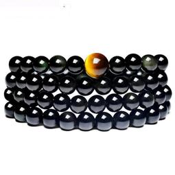 天然彩虹眼黑曜石佛珠手鍊108顆手串加葫蘆貔貅中國結男女款6-8mm 歷史價格詳細信息