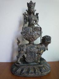 文殊菩薩像仿琉璃貼金佛像妙文殊師利莊嚴水晶樹脂擺件家用供奉 歷史價格詳細信息