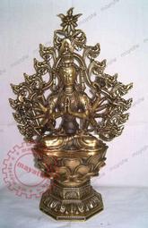 藏傳銅佛像，背光持劍文殊，文殊師利菩薩，胎體厚重，自然老氣，574 歷史價格詳細信息