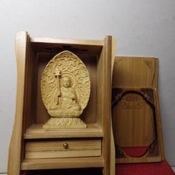 紫晶宮**精品隨身佛龕 黃楊木地藏菩薩木雕佛像**盒子10.8釐米*7.6釐米*5.2釐米 歷史價格詳細信息