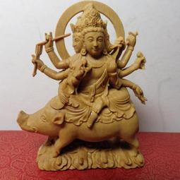 紫晶宮**精品黃楊木綠財神木雕佛像佛龕(盒子10.8釐米*7.6釐米*5.2釐米)**品質保證 歷史價格詳細信息