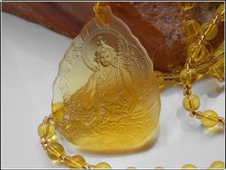 【蓮花生大士+蓮花生大士心咒】彩色圓形琉璃護身掛墜 直徑約 4.5cm 含項鍊 [71217] 歷史價格詳細信息