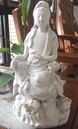 德化白瓷披坐仿古陶瓷仿何朝宗如意佛像擺件 歷史價格詳細信息