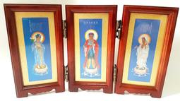 【西方三聖】PVC 透明 佛卡 唐卡 佛教 [21006] 歷史價格詳細信息