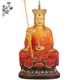 純銅彩繪地藏王菩薩家裏供奉地藏王菩薩像全佛娑婆三聖佛像擺件 歷史價格詳細信息