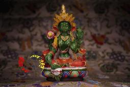 綠救度母(綠度母) / 摩利支天母(摩利支天菩薩) / 蓮華生大士 -隨身護身卡/唐卡-銅箔 歷史價格詳細信息