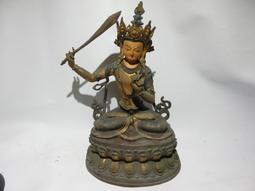 早期鎏金銅雕尊老件 - 金剛薩埵菩薩（古董/收藏/銅爐/香爐/銅器/擺飾/珍藏/明朝/清朝/藝品） 歷史價格詳細信息