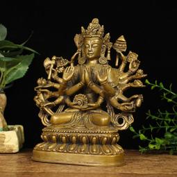 準提佛母像擺件 龍座準提鏡純銅合金 佛堂法器寶鏡家居莊嚴供具 歷史價格詳細信息