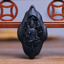 越南沉香木觀音自在如意觀音菩薩黑檀香蓮花佛像紅木雕擺件工藝品 歷史價格詳細信息