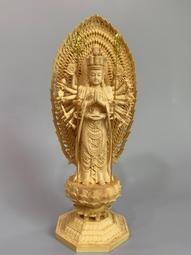 木雕千手千眼觀世音菩薩手工描金精雕觀音佛像家用供奉實木神像 歷史價格詳細信息