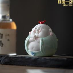 創意招財大肚彌勒佛陶瓷笑佛禪意室玄關博古架桌面裝飾擺設禮品 歷史價格詳細信息