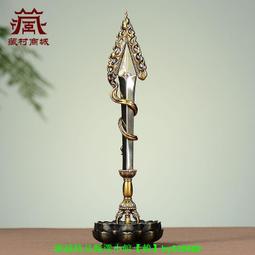 文殊劍擺件密宗純銅鑲嵌彩珠文殊智慧寶劍藏式供佛用品金剛杵法器 歷史價格詳細信息