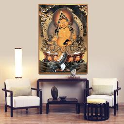 黃財神唐卡桌面擺臺畫像辦公室書房財神爺掛畫客廳供桌裝飾畫 歷史價格詳細信息