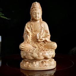 崖柏木雕刻坐蓮花靜瓶觀音菩薩佛像居家供奉神像擺件車擺 歷史價格詳細信息