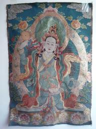 [ 廣緣-唐卡 ] (10) 織錦唐卡  財寶天王掛軸  **可議價** 歷史價格詳細信息