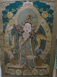 [ 廣緣-唐卡 ] (10) 織錦唐卡  財寶天王掛軸  **可議價** 歷史價格詳細信息