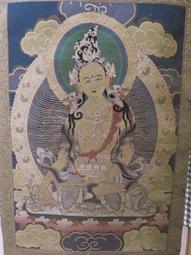 [ 廣緣-唐卡 ] (10) 織錦唐卡  財寶天王掛軸  **可議價** 歷史價格詳細信息