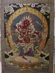 [ 廣緣-唐卡 ] (10) 織錦唐卡  財寶天王掛軸  **可議價** 歷史價格詳細信息