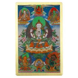 四臂觀音心咒種子字觀想圖片 相紙塑封 咒輪畫像相框水晶擺臺 唐卡 佛畫 歷史價格詳細信息