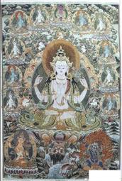 【幸運星】觀世音菩薩 西藏 唐卡 佛像 尼泊爾 畫像 織錦畫 絲綢繡 刺繡 鎮宅 開運 唐卡 A107 歷史價格詳細信息