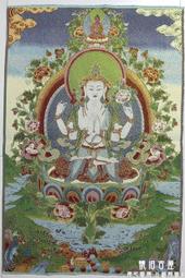 【幸運星】觀世音菩薩 西藏 唐卡 佛像 尼泊爾 畫像 織錦畫 絲綢繡 刺繡 鎮宅 開運 唐卡 A107 歷史價格詳細信息