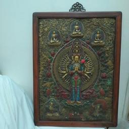 [ 廣緣-唐卡 ] (10) 織錦唐卡  財寶天王掛軸  **可議價** 歷史價格詳細信息