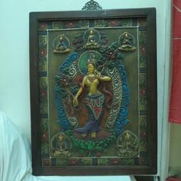 [ 廣緣-唐卡 ] (10) 織錦唐卡  財寶天王掛軸  **可議價** 歷史價格詳細信息