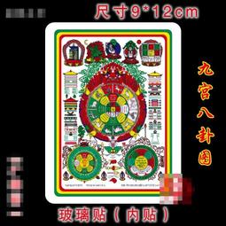 【九宮八卦】PVC 雙面 佛卡 唐卡 經文/咒輪 [12002] 歷史價格詳細信息
