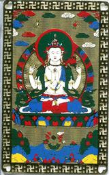 四臂伏魔金剛手畫像 相紙打印雙面塑封 密宗唐卡佛像畫  結緣 唐卡 佛畫 歷史價格詳細信息