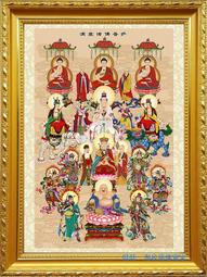 全堂佛畫像 佛像畫 相紙打印雙面塑封 佛祖同堂圖片 可配相框 唐卡 佛畫 歷史價格詳細信息