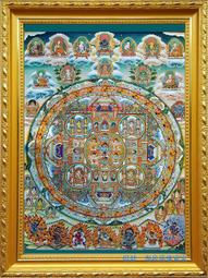佛畫佛像唐卡 中陰文武百尊壇城畫像 藏傳 密宗 唐卡 相紙塑封 佛像畫 結緣 歷史價格詳細信息