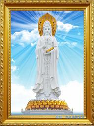 佛畫佛像唐卡 南海騎龍觀音畫像128 觀世音大士圖片 相紙雙面塑封相框擺臺 歷史價格詳細信息