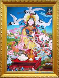 佛畫佛像唐卡 吉祥天母黃框畫像 功德天菩薩 唐卡藏傳密宗佛像畫純手工制作 歷史價格詳細信息