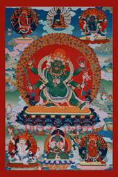 佛畫佛像唐卡 格魯派阿底俠穢積金剛（穢跡金剛）忿怒王穢積贊相紙塑封擺臺 歷史價格詳細信息