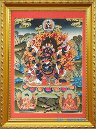 佛畫佛像唐卡 六臂大黑天圖片 相紙塑封 六臂瑪哈嘎拉畫像密宗唐卡相框擺臺 歷史價格詳細信息