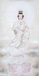佛畫佛像唐卡 白衣觀音菩薩畫像1206 觀世音大士圖 相紙雙面塑封 相框擺臺 歷史價格詳細信息