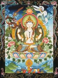 佛畫佛像唐卡 四臂觀音畫像5 相紙打印 觀音菩薩佛像畫 雙面塑封 唐卡相框 歷史價格詳細信息