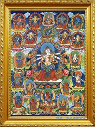 天法二十一財神唐卡圖片 相紙打印雙面塑封 密宗畫像相框擺臺 唐卡 佛畫 歷史價格詳細信息