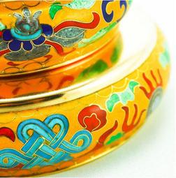 景泰藍曼羅紫銅胎供品法器佛擺件大號藍色曼紮帶托盤 歷史價格詳細信息