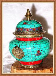 【雅之賞|藏傳|佛教文物】 尼泊爾高檔銅珠 純手工鑲崁紅珊瑚綠松石配飾 老佛珠配珠 ~833 歷史價格詳細信息