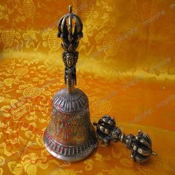 藏傳金剛鈴杵尼泊爾進口法器五股九股純銅鈴鐺聲音清脆回音 歷史價格詳細信息