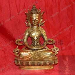 長壽佛佛像西藏無量壽佛像坐像居家供奉擺件泥泊爾純銅鎏金長壽佛 歷史價格詳細信息