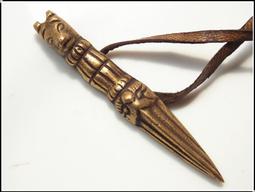 【普巴藏傳佛教文物】銅金轉輪金鋼杵項鍊 吊墜 護身符(PB-N035) 歷史價格詳細信息