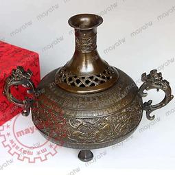 工藝擺件-純銅香爐家用室內香薰爐檀香供佛沉香盤香爐復古創意擺件三足香爐 優品旗艦 歷史價格詳細信息