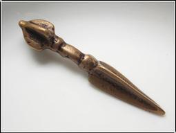 藏傳佛教 西藏老天銅天鐵瑪哈嘎拉三面明王普巴金剛杵 歷史價格詳細信息