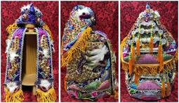 神衣 1尺6連座穿 坐1尺3高椅穿 1尺4長 平繡 鱗片珠 龍袍 含奉帽 紅 歷史價格詳細信息