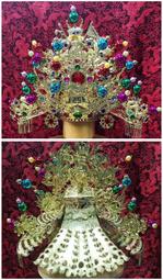 台灣製 乙丘 柳絲 柳絲帽 7吋頭圍 1尺3戴 元帥帽 通天冠 金色 頭盔 神帽 神明帽 歷史價格詳細信息