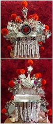 神帽 合金帽 2尺2神尊戴 1尺1頭圍 金色 水鑽 絨球 媽祖帽 歷史價格詳細信息